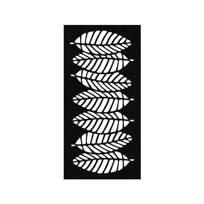 Quadro Decorativo Preto Mdf Folhas 40X20Cm