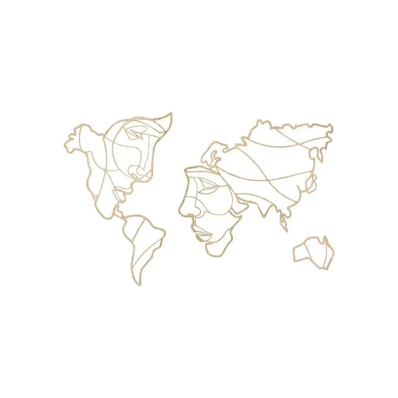 Quadro Decorativo Carvalho Branco Mdf Face Países 40X20Cm