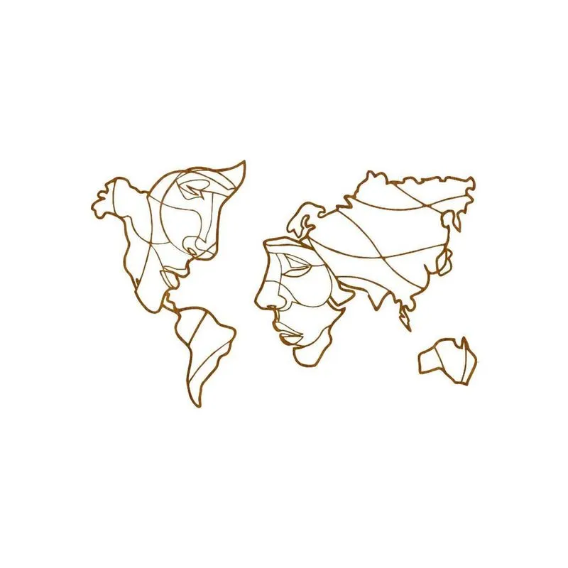 Quadro Decorativo Carvalho Mdf Face Países 40X20Cm