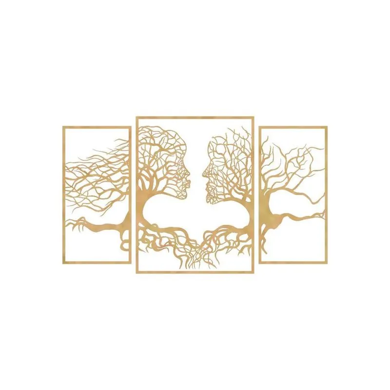 Quadro Decorativ Mdf Cru Trio Face Raizes 40X20Cm