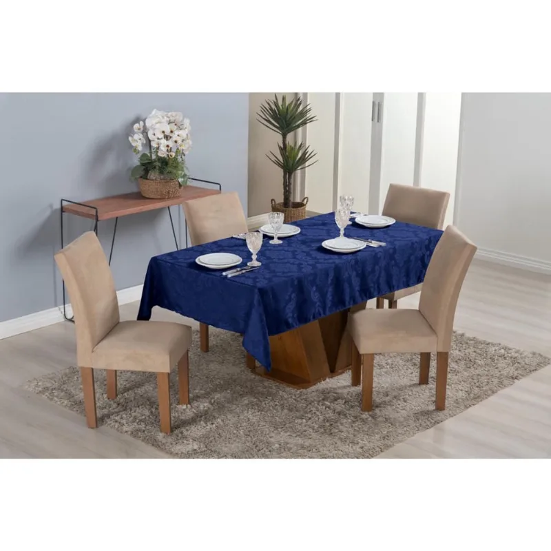 Toalha de Mesa 4 Lugares 1,40m X 1,40m Jacquard