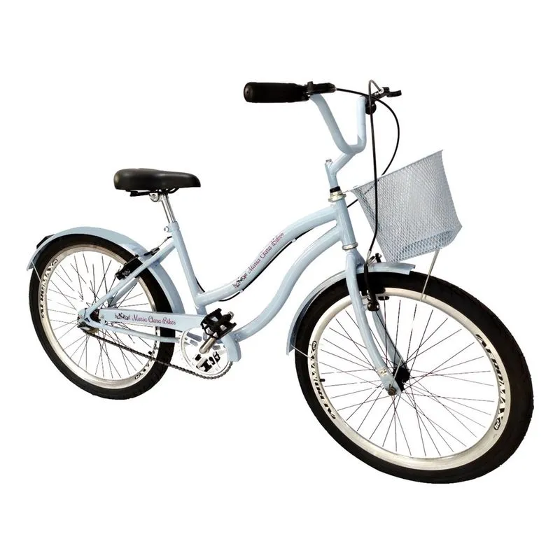 Bicicleta feminina aro 26 passeio sem marchas c/ cesta azubb