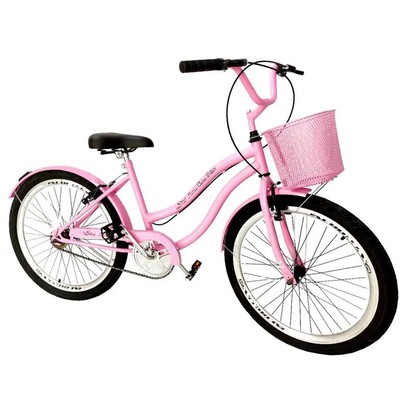 Bicicleta aro 26 feminina retrô beach sem marcha com cesta