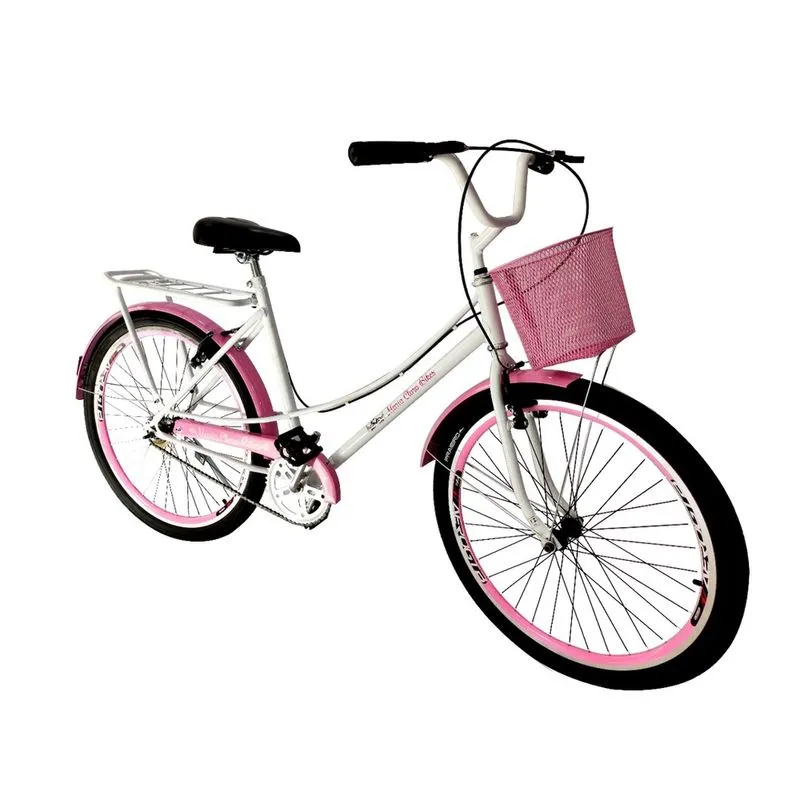 Bicicleta aro 26 retrô tipo ceci com cestinha bagageiro mary
