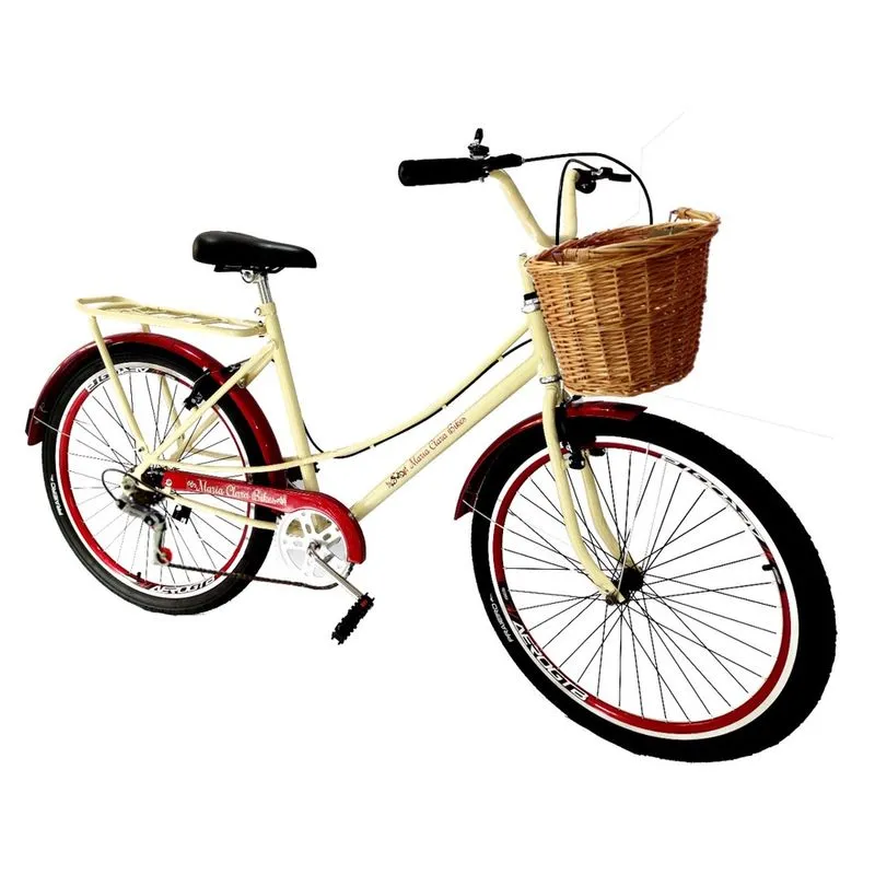 Bicicleta Aro 26 mod ceci barra forte c/ vime 6 marchas mary