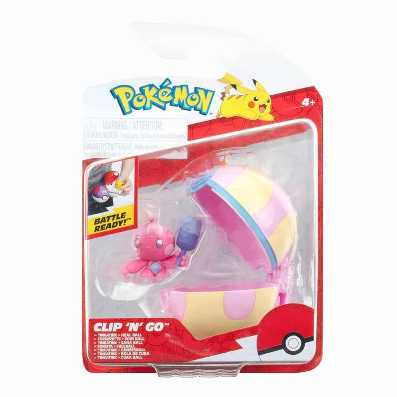 Boneco Tinkatink com Pokébola Heal - Pokémon