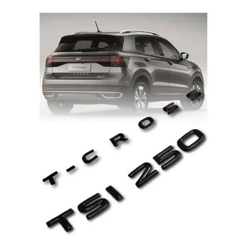 Kit Emblema Letreiro Volkswagen T-cross 250 Tsi Black Piano