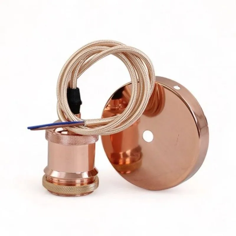 Pendente Alumínio E27 1m Ouro Rose