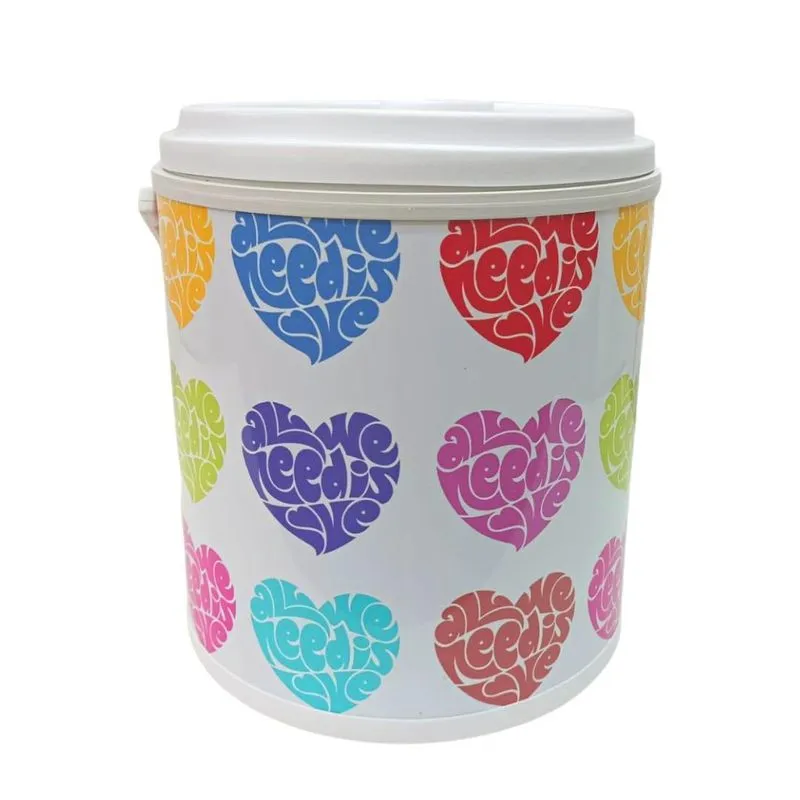 Cooler 12 Latas Isotérmico Redondo Coração Branco