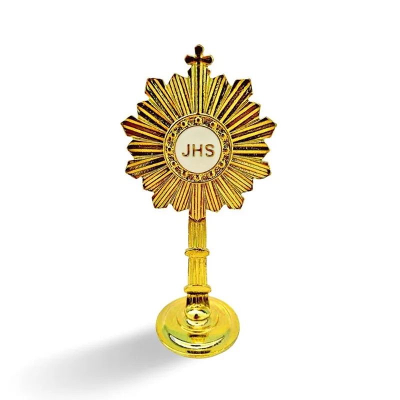 Santíssimo Sacramento Ostensório 10cm Metal Dourado Lindo