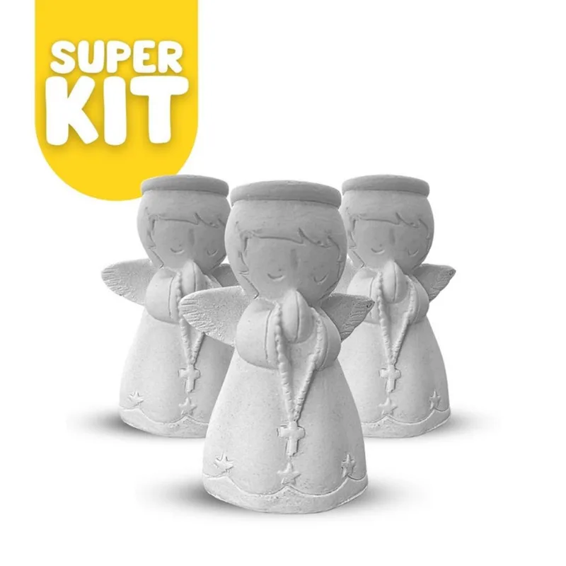 Kit 30 Mini Anjo Anjinho Gesso Cru 7cm Atacado Revenda