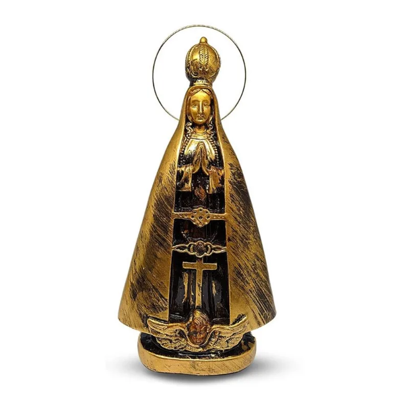 Imagem Em Gesso Nossa Senhora Aparecida 30cm Com Resplendor