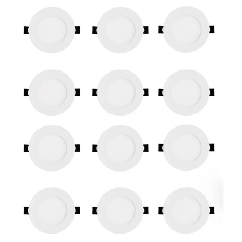 Magic Lite Ltd. Ultra-Thin LED Recessed Ceiling Lights 5CCT CRI 90 9 W Dimmable 4-in - White - 12-Pack