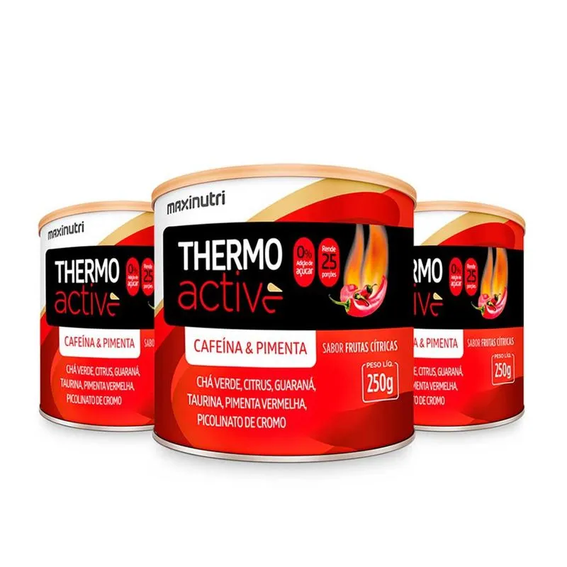 Kit 03 Thermo Active Lata 250G Frutas Cítricas Maxinutri