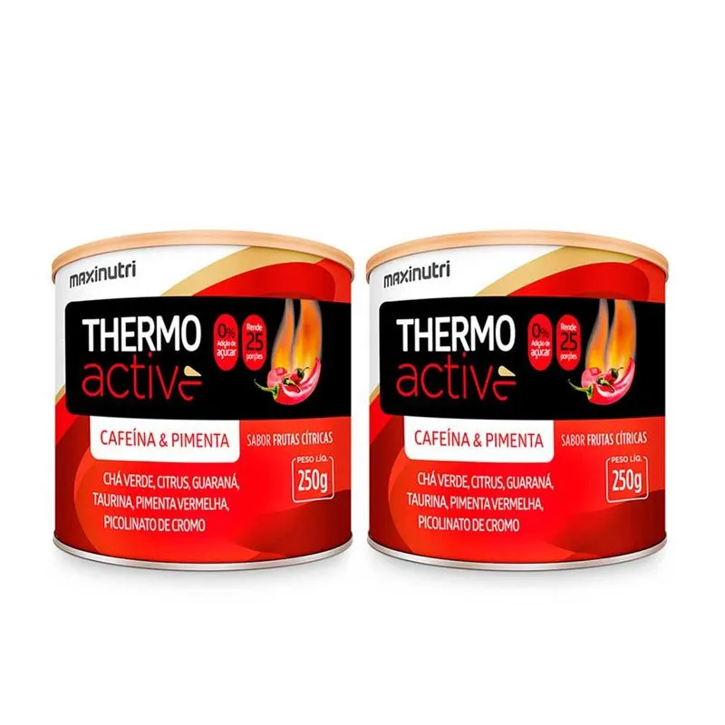 Kit 02 Thermo Active Lata 250G Frutas Cítricas Maxinutri