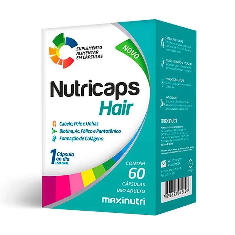 Nutricaps Hair Polivitaminico 60 Capsulas Maxinutri