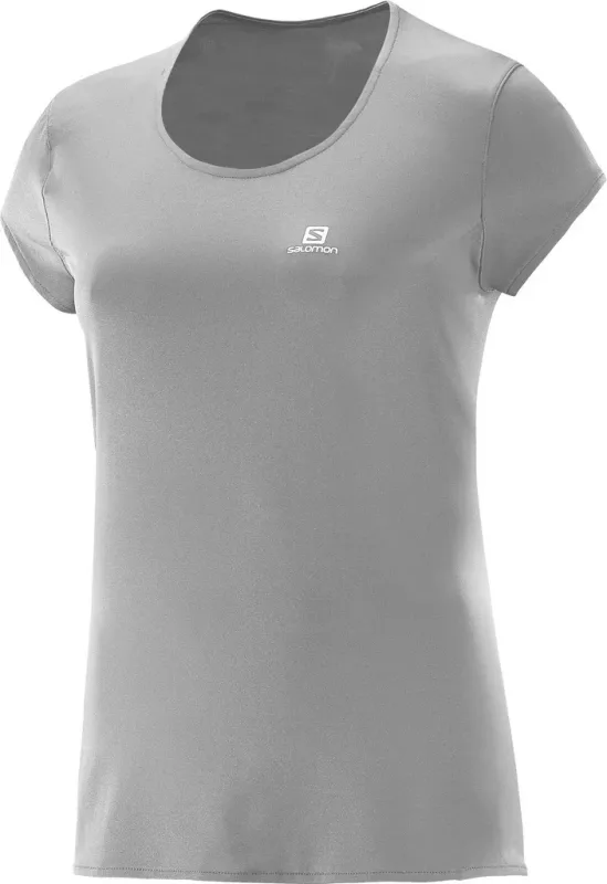 Camiseta Salomon Sonic SS UV Feminino - Cinza Claro - P