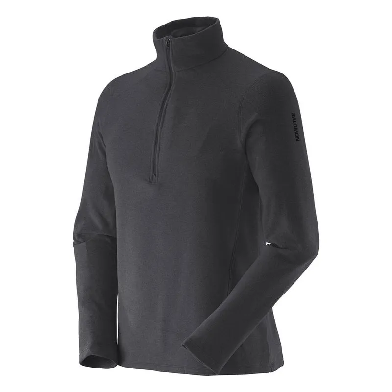 Blusa Gola Alta Fleece Salomon Polar lt hz Cinza Masculino