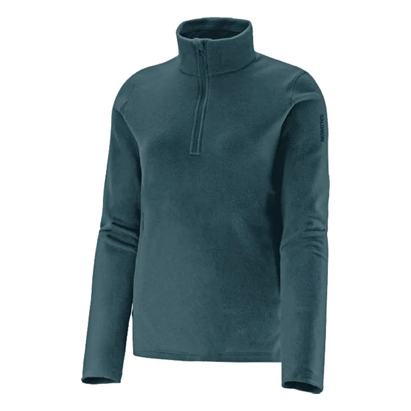 Blusa Gola Alta Fleece Salomon Polar LT HZ Azul Feminino G / Azul