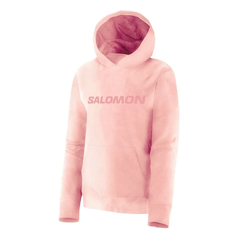 Moletom Canguru Fleece Salomon Polar LT Hoodie Com Capuz Rosa Feminino M / Rosa