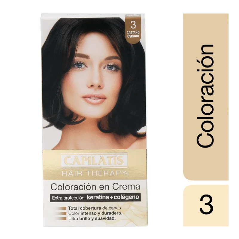 Kit Coloración Permanente Hair Therapy 3 Castaño Oscuro3