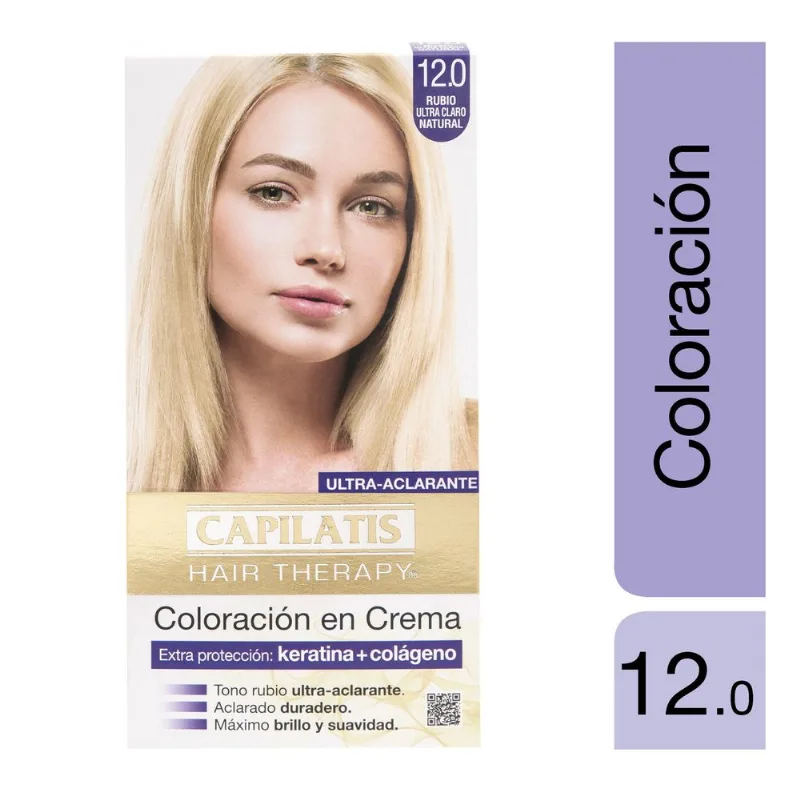 Kit Coloración Permanente Hair Therapy 12.0 Rubio Ultra Claro Natural
