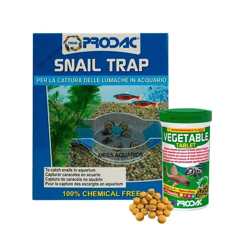 Kit Armadilha Caracóis Prodac Snail Trap + Vegetable 60g