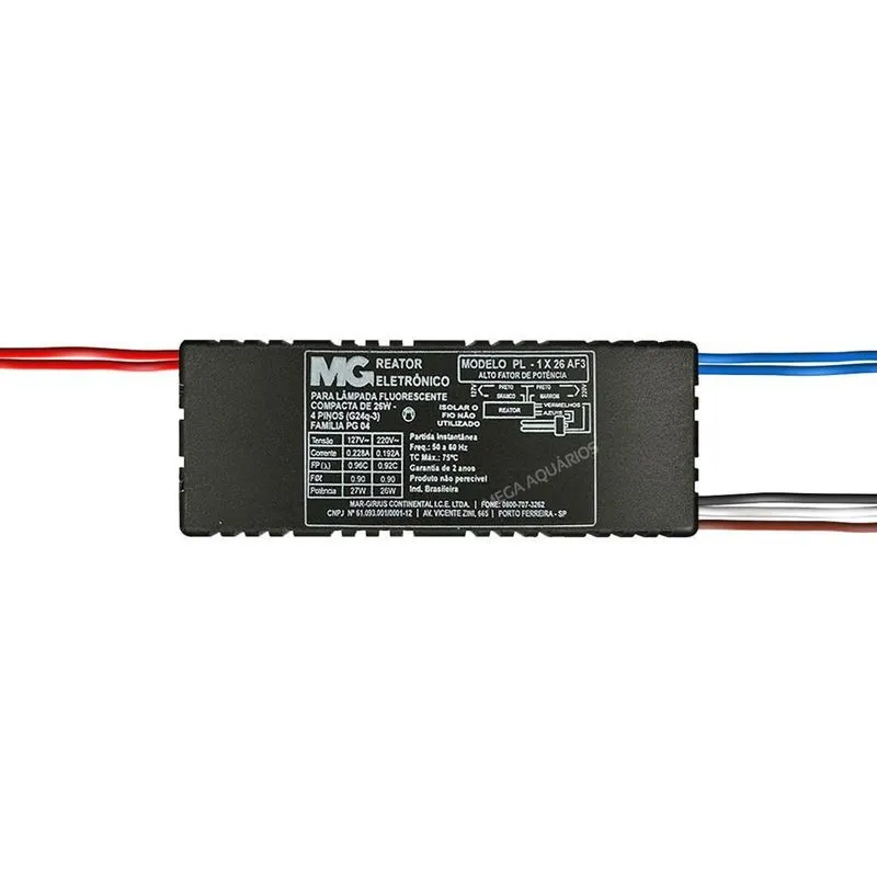 Reator Margirius 26w Lâmpada Uv Tubular Fluorescente 4 Pinos