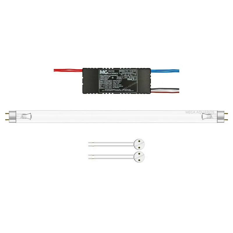 Kit Lâmpada Uv 25w Ultravioleta Tubular + Reator + Soquetes