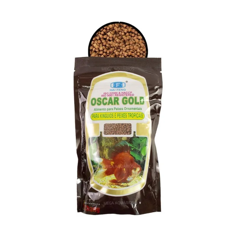 Ração Oscar Gold Para Peixes Tropicais 100g - Hai Feng