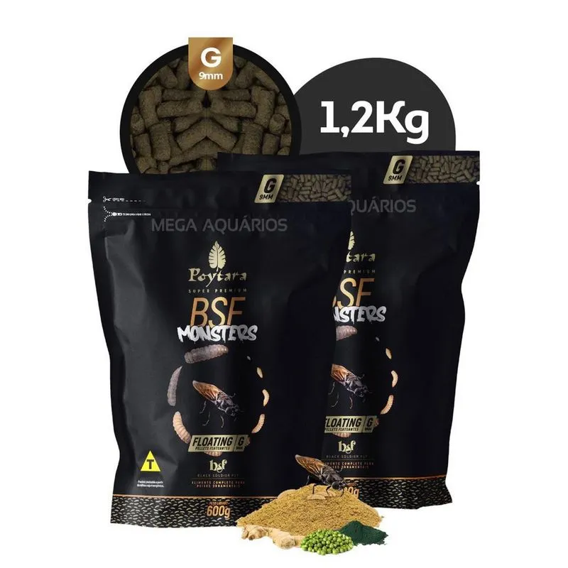 Ração Peixes Poytara bsf Monsters Floating G 600g