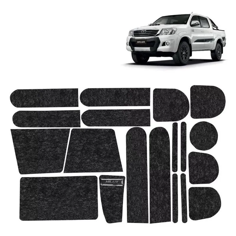Kit Forro Carpete Anti Ruído Porta Objeto Hilux E Sw4 2015