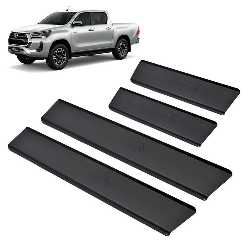 Soleira Aluminio Preta Original Brasikar Hilux Dupla 2023