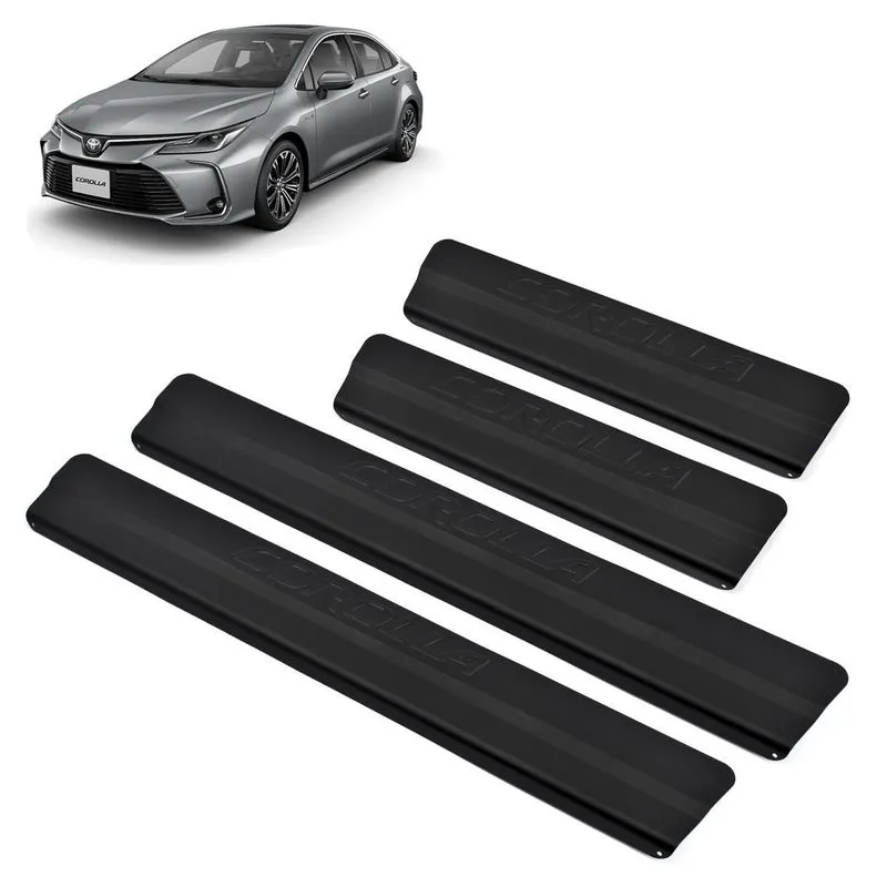 Soleira Aluminio Preta Black Original Brasikar Corolla 20-23