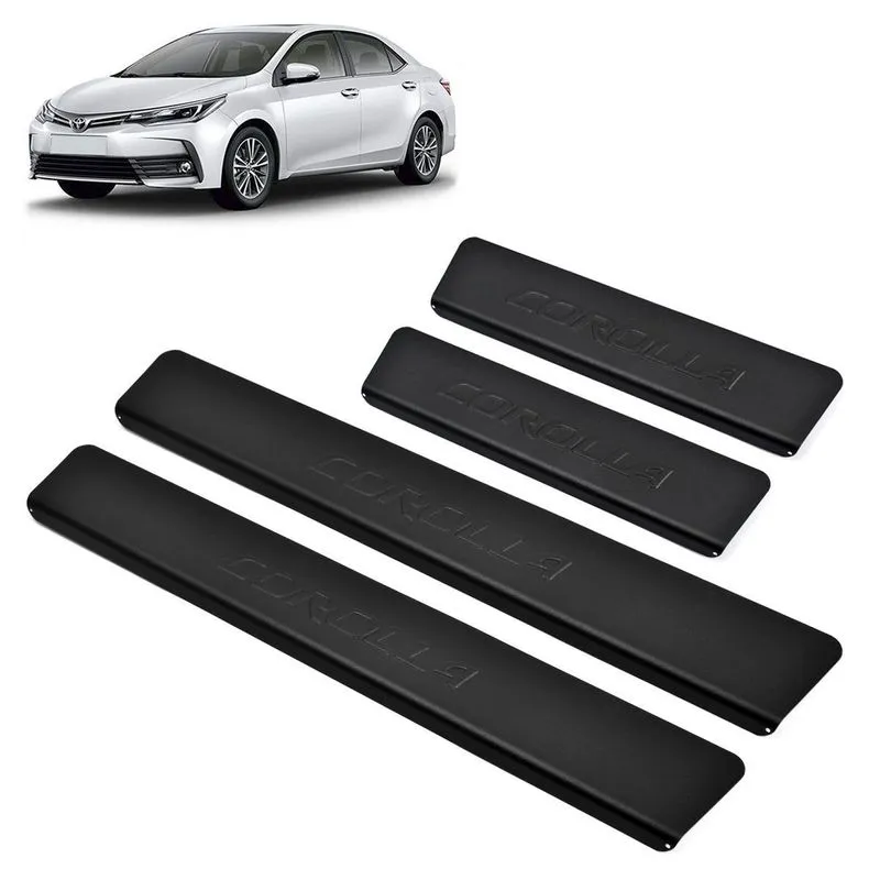 Soleira Aluminio Preta Black Original Brasikar Corolla 2016