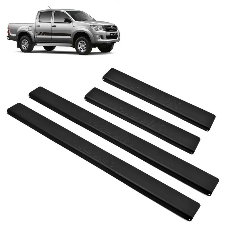 Soleira Aluminio Preta Original Brasikar Hilux Dupla 2014