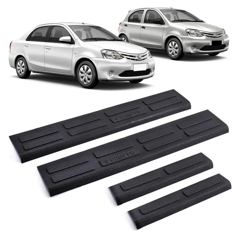Soleira 4 Portas Plástico Injetado Preto Etios Hatch 2016