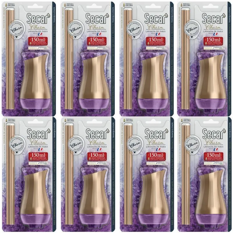 Aromatizador De Ambientes Varetas Charm Grande 8 Peças 150ml