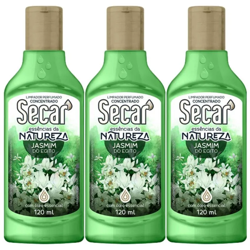 3 Limpador Perfumado Concentrado Fragrâncias 120ml Secar