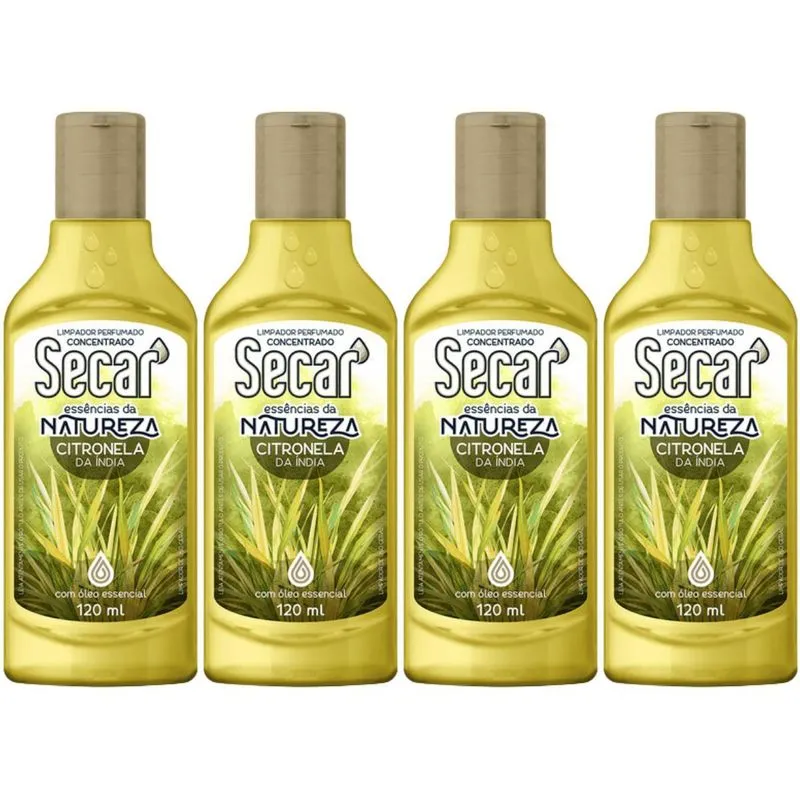 4 Limpador Perfumado Concentrado Fragrâncias 120ml Secar