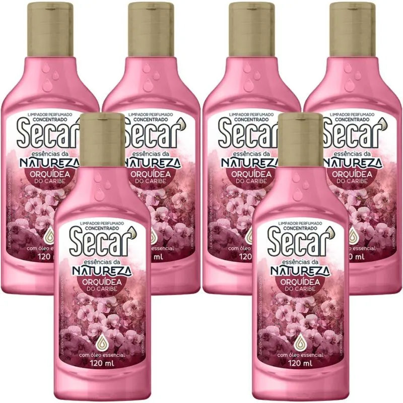 6 Limpador Perfumado Concentrado Fragrâncias 120ml Secar