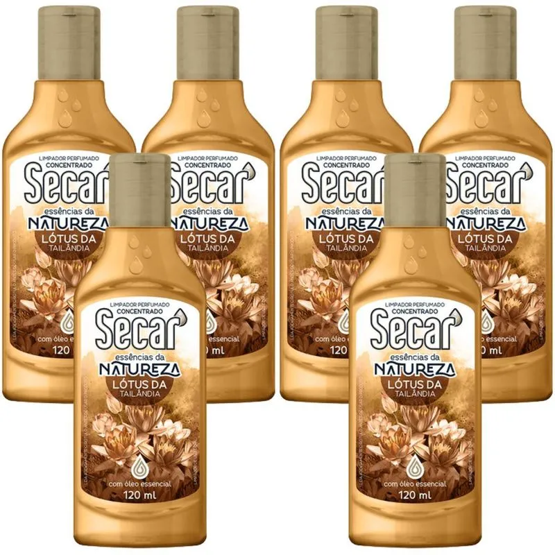 6 Limpador Perfumado Concentrado Fragrâncias 120ml Secar