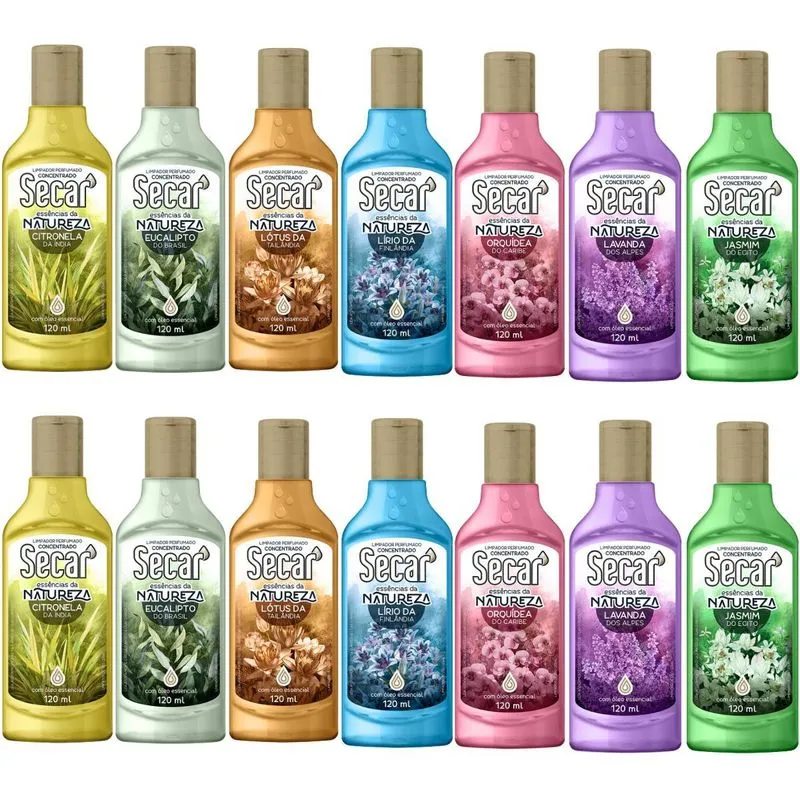 14 Limpadores Perfumado Concentrado Fragrâncias 120ml Secar