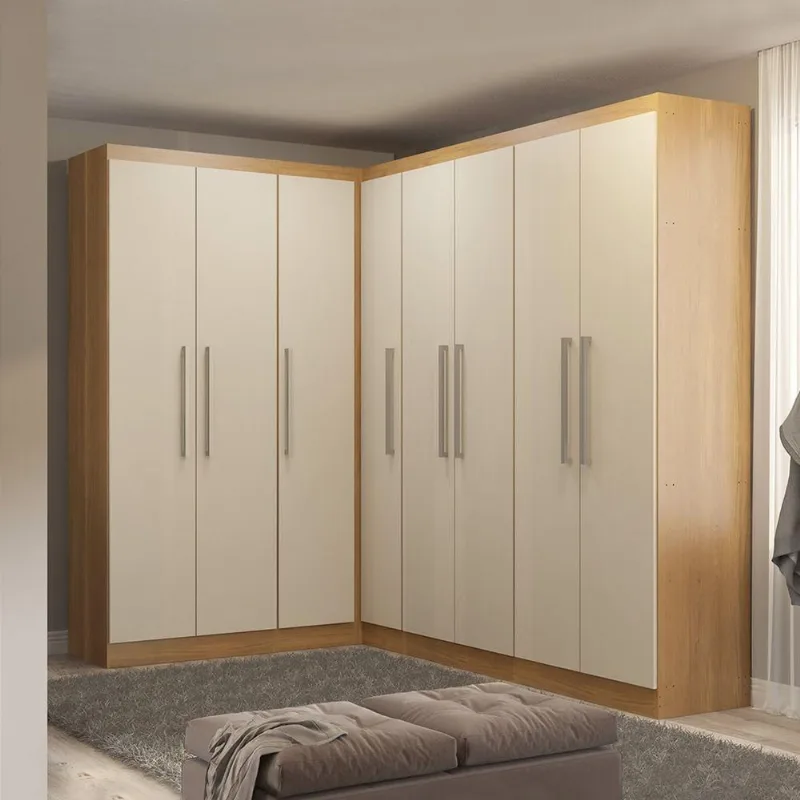 Guarda Roupas Casal Modulado De Canto 8 Portas Menu Móveis Carvalho