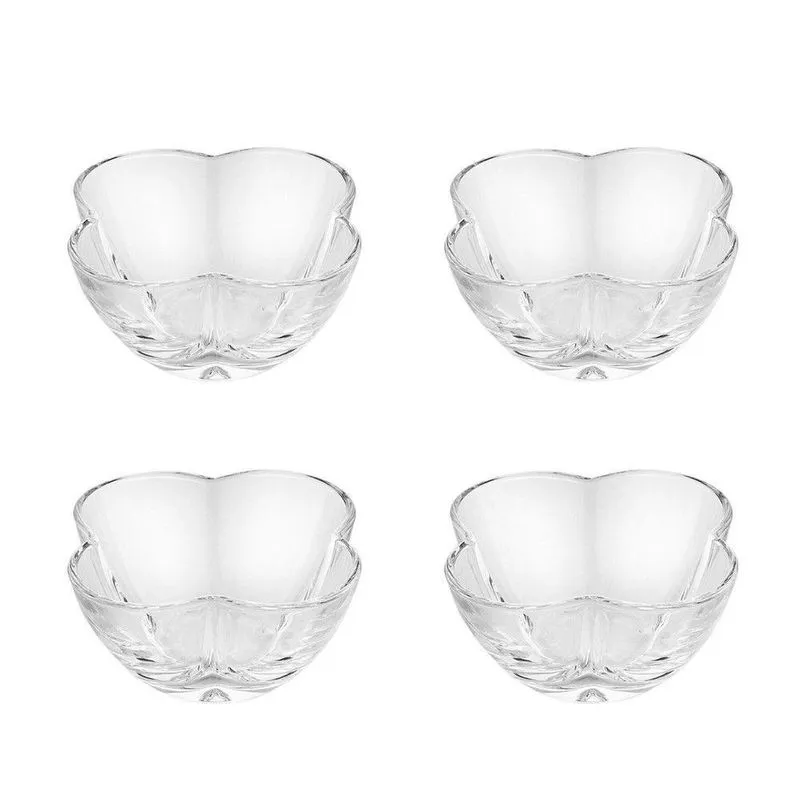 Jogo 4 Bowls De Cristal Clover Doces Sobremesas Lyor 5x9cm