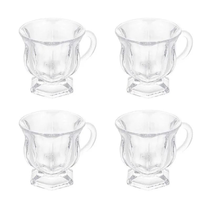 Jogo 4 Xícaras De Café Cappuccino Em Cristal Arcade Lyor 142ml