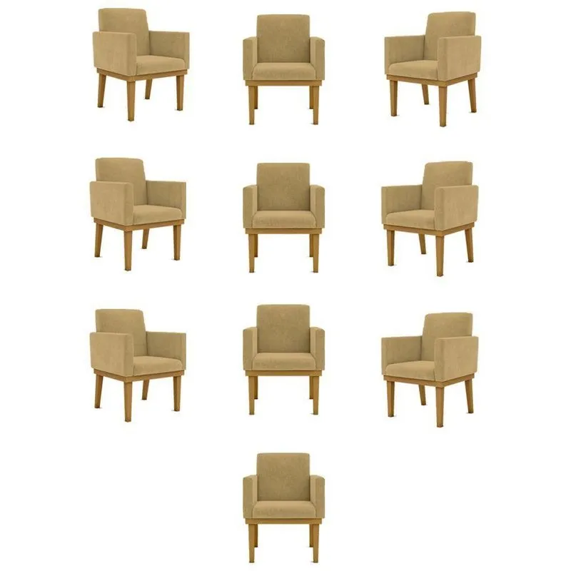 Kit 10 Poltronas Decorativa Reforçada Oferta - Balaqui Decor Cor:capuccino