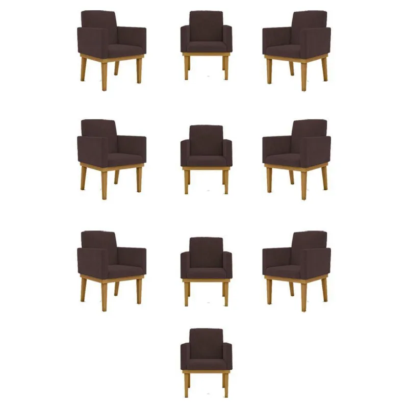 Kit 10 Poltronas Reforçada - Balaqui Decor marrom