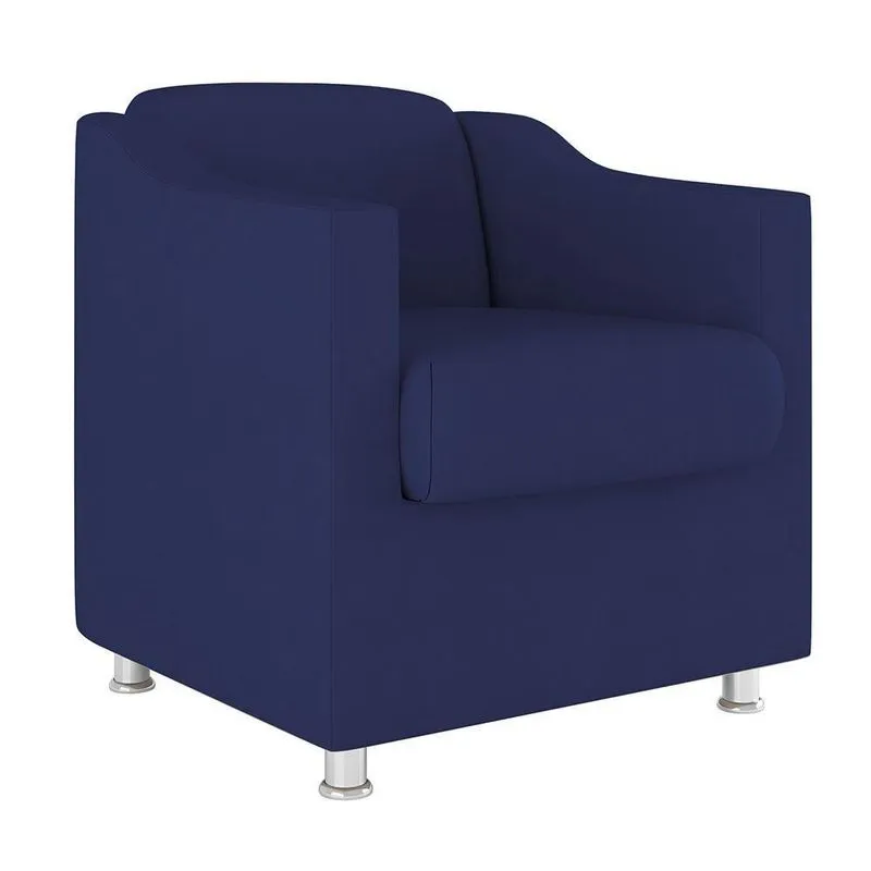 Poltrona Decorativa Recepção Cadeira Manicure Cores Cor: Azul Marinho