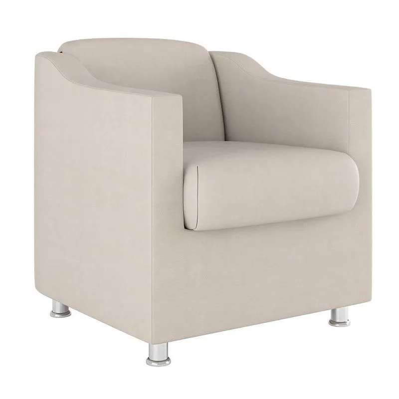 Poltrona Decorativa Tilla Reforçada Sala? Balaqui Decor Cor: Bege